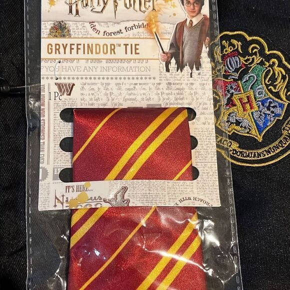 HARRY POTTER HOGWARTS HOODED ROBE WITH GRYFFINDOR TIE AND GLASSES Kids Fits Most - Picture 11 of 12